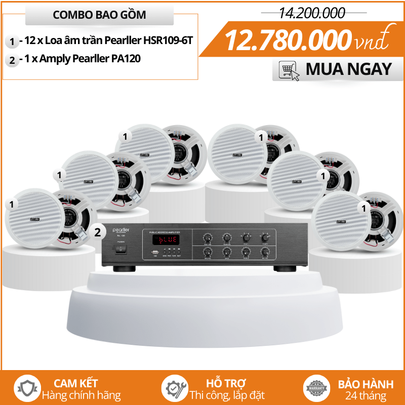 Gói loa âm trần nghe nhạc hay Pearller HSR109-6T
